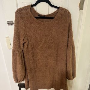 Soft teddy long sleeve sweater dress!